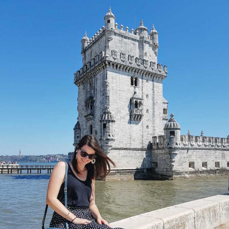 Daniela at the Torre de Belem, Lisbon, Portugal
