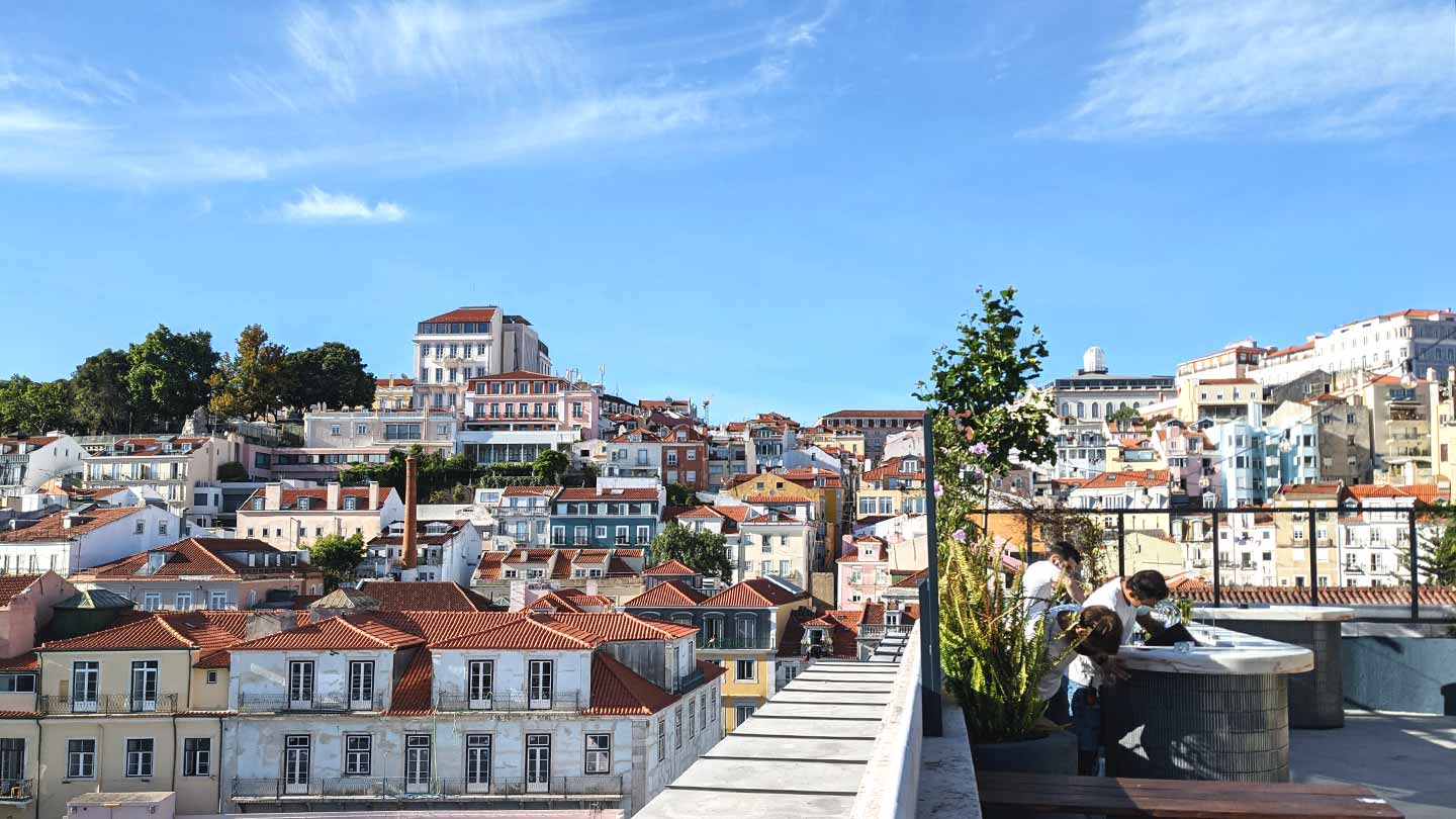 Lisbon skyline from java Rooftop