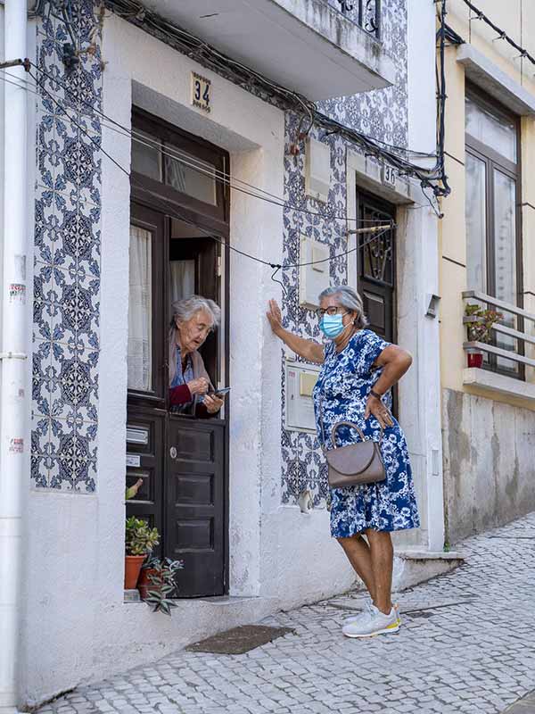 Old ladies having a chat, Sesimbra, Portugal