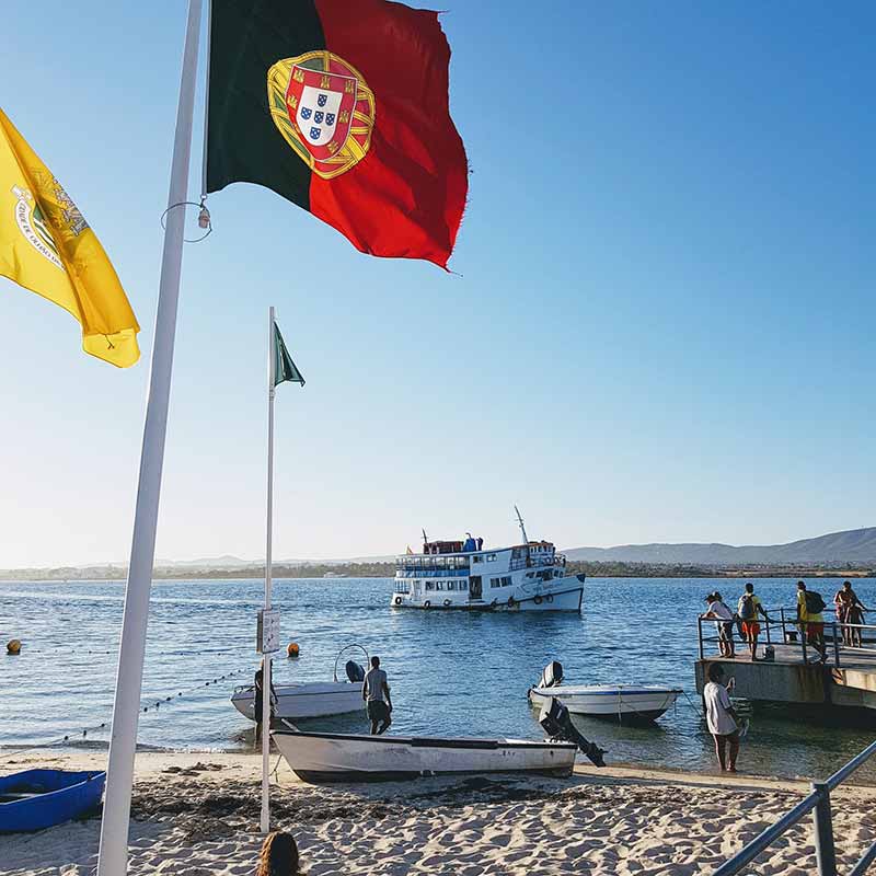 My favourite thing to do in the Algarve is take a ferry to a sand island