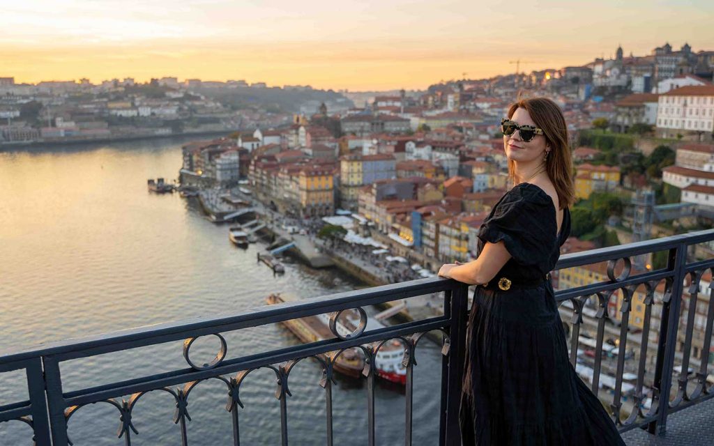 Daniela overlooking Porto city in Portugal