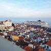 Lisbon skyline with cruise ship, Portugal