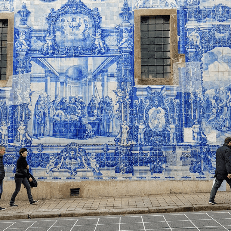 Azulejos on a church in Porto