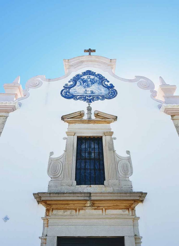 Blue tiles in Igreja de São Lourenço, Algarve, Portugal