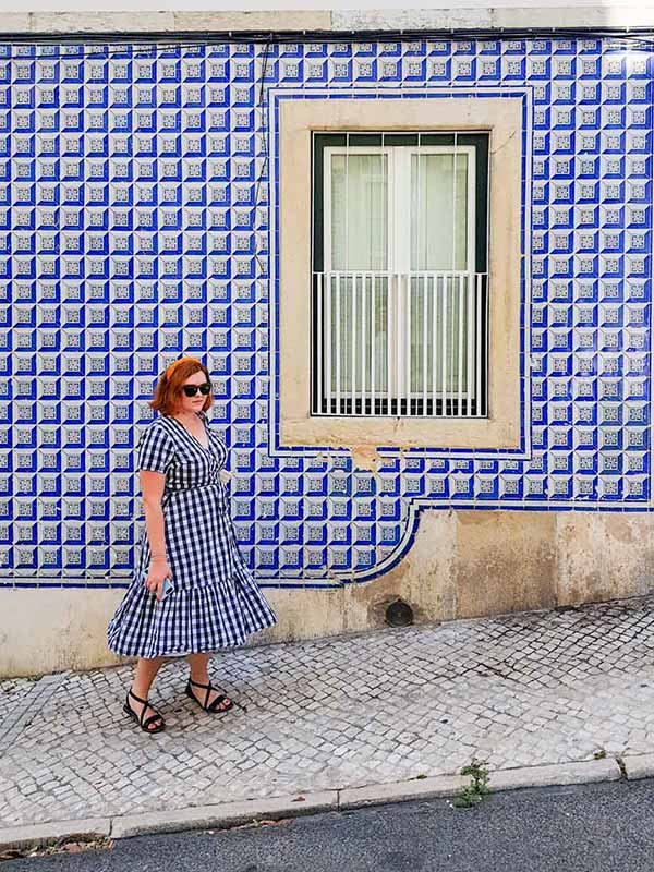 Lisbon tiles azulejos blue with Jorja Rose Wells