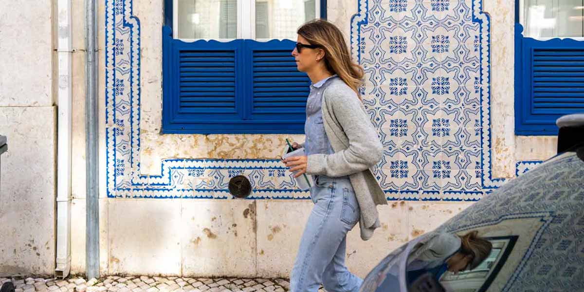 Lisbon tiles azulejos blue