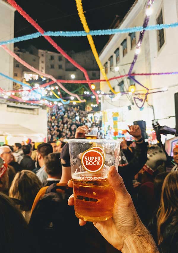 Beer in alfama at santo antonio festival