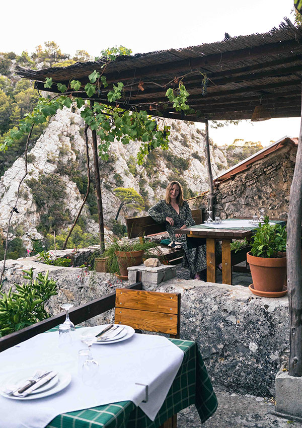 Konoba Stori Komin is the only restaurant in an old abandoned village called Malo Grablje Hvar Island Croatia