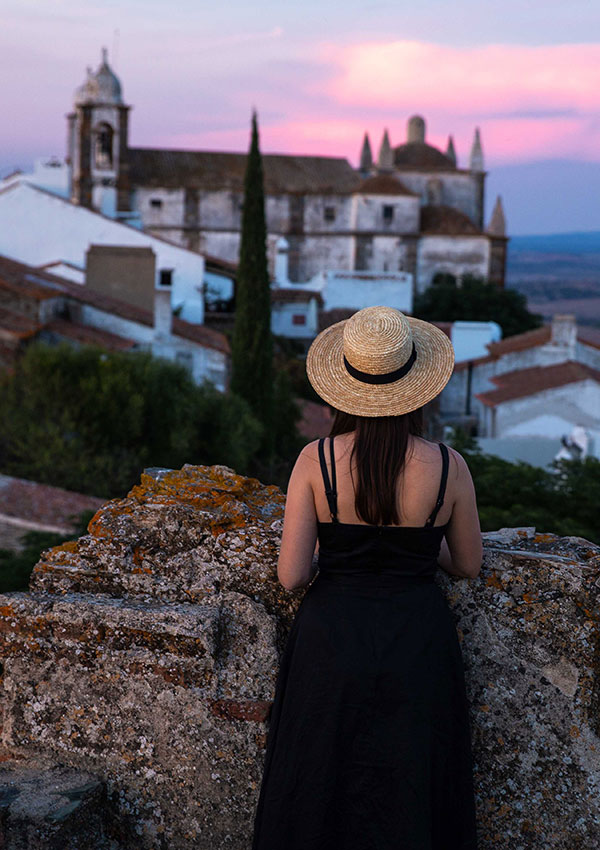 Standing in the castle of Monsaraz, one of the most beautiful villages in Portugal