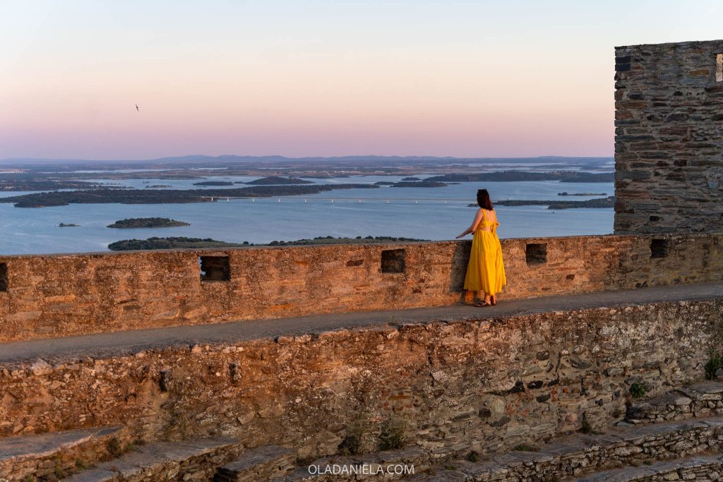 Daniela at sunset atop the Monsaraz castle